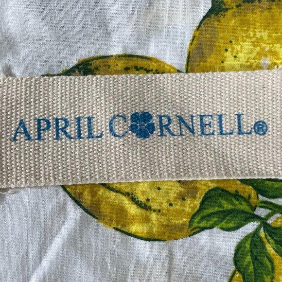 April Cornell Lemon Print Tote Shopping Bag Crossbody/Shoulder Wht Yel Grn NWOT - Picture 4 of 7